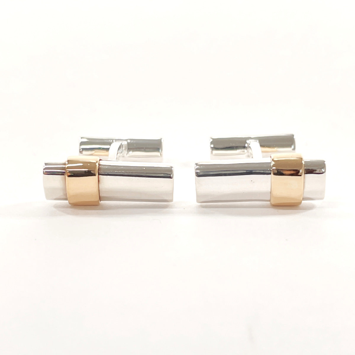 Hermes Silver K18 Gold Cufflinks