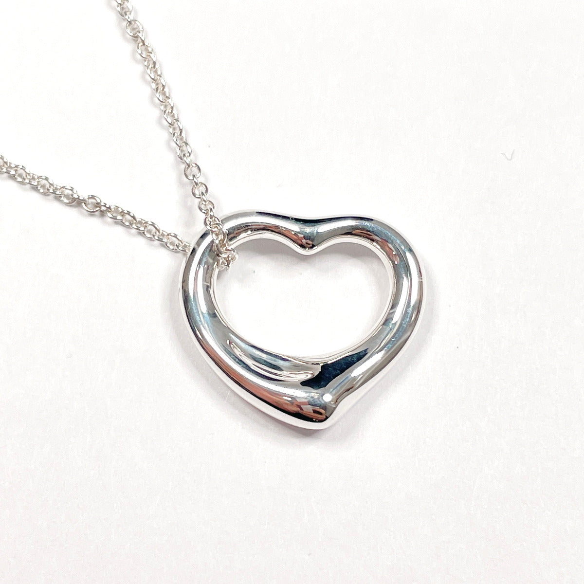 Tiffany & Co Open Heart Elsa Peretti Necklace Silver 925