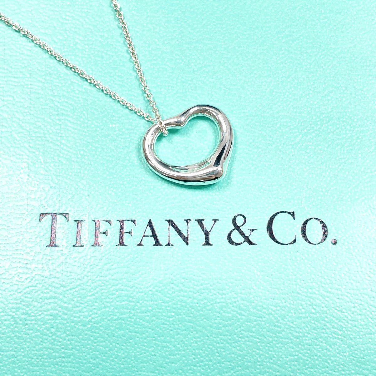 Tiffany & Co Open Heart Elsa Peretti Necklace Silver 925