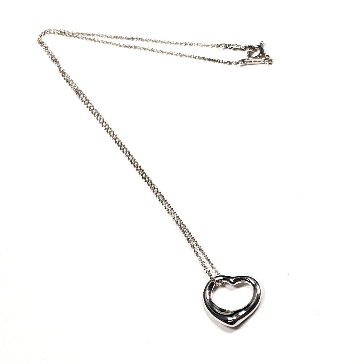 Tiffany & Co Open Heart Elsa Peretti Necklace Silver 925