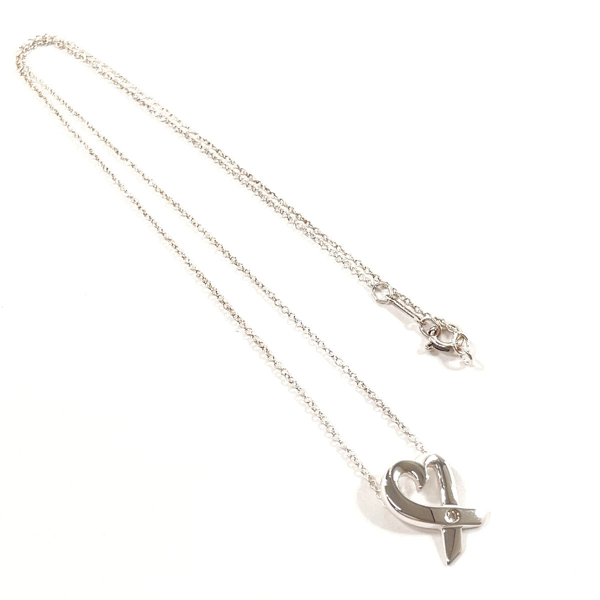 Tiffany & Co Loving Heart Diamond Necklace Silver