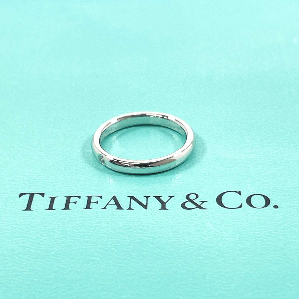 Tiffany & Co Platinum Diamond Stacking Band Ring