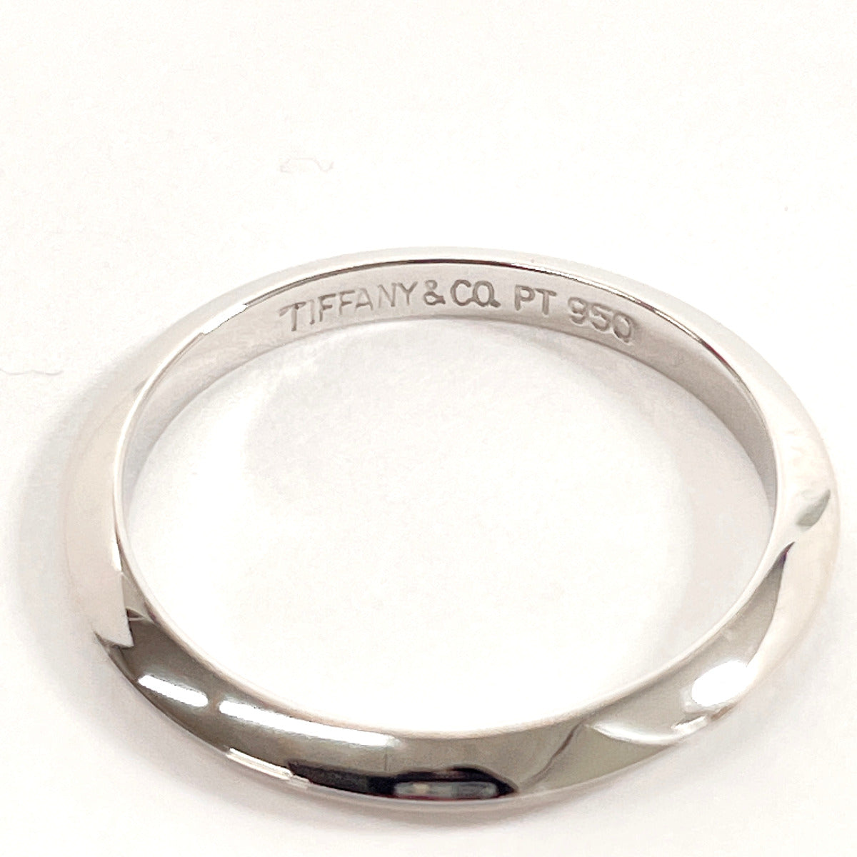 Tiffany & Co Knife Edge Band Ring Pt950