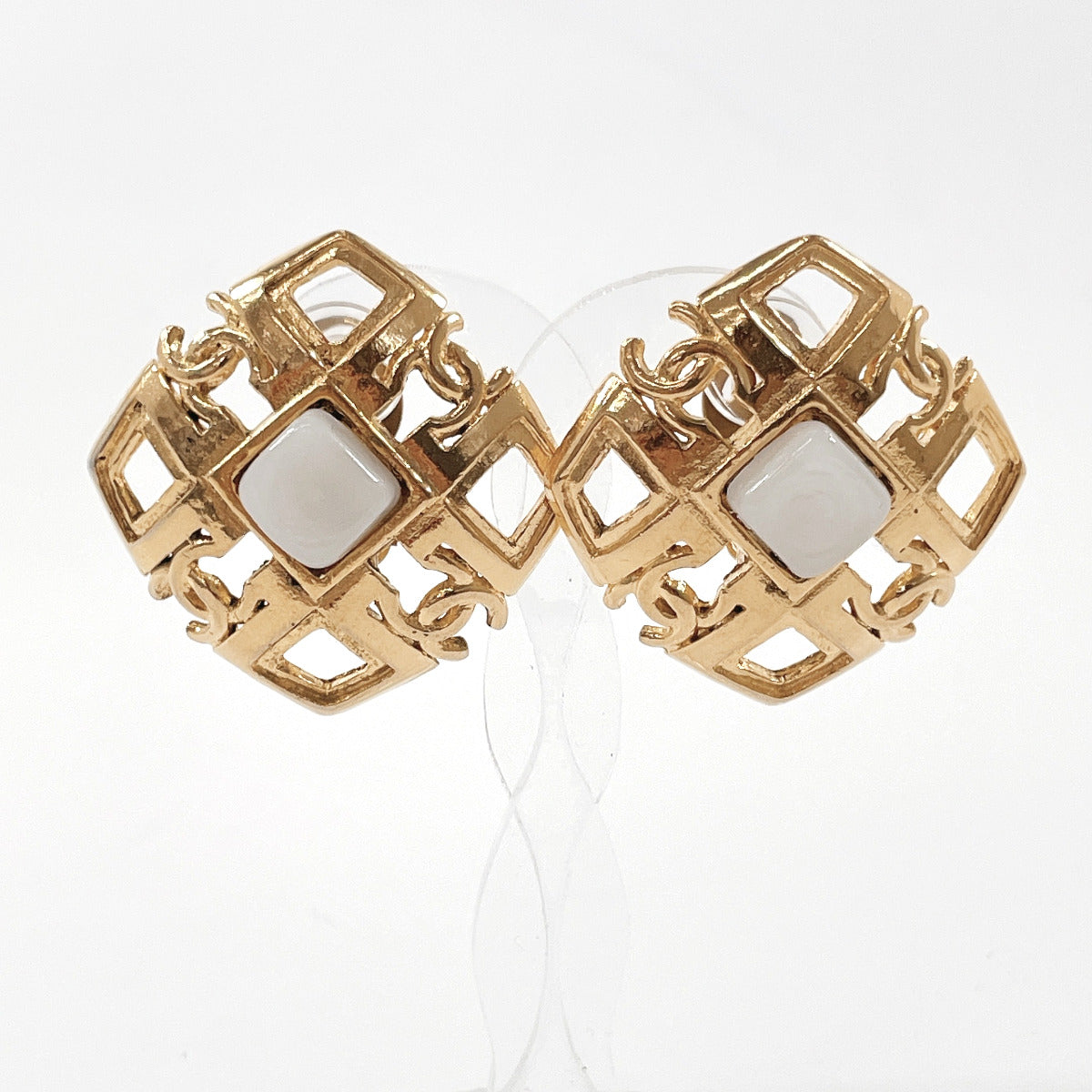 Chanel Coco Mark Metal Earrings