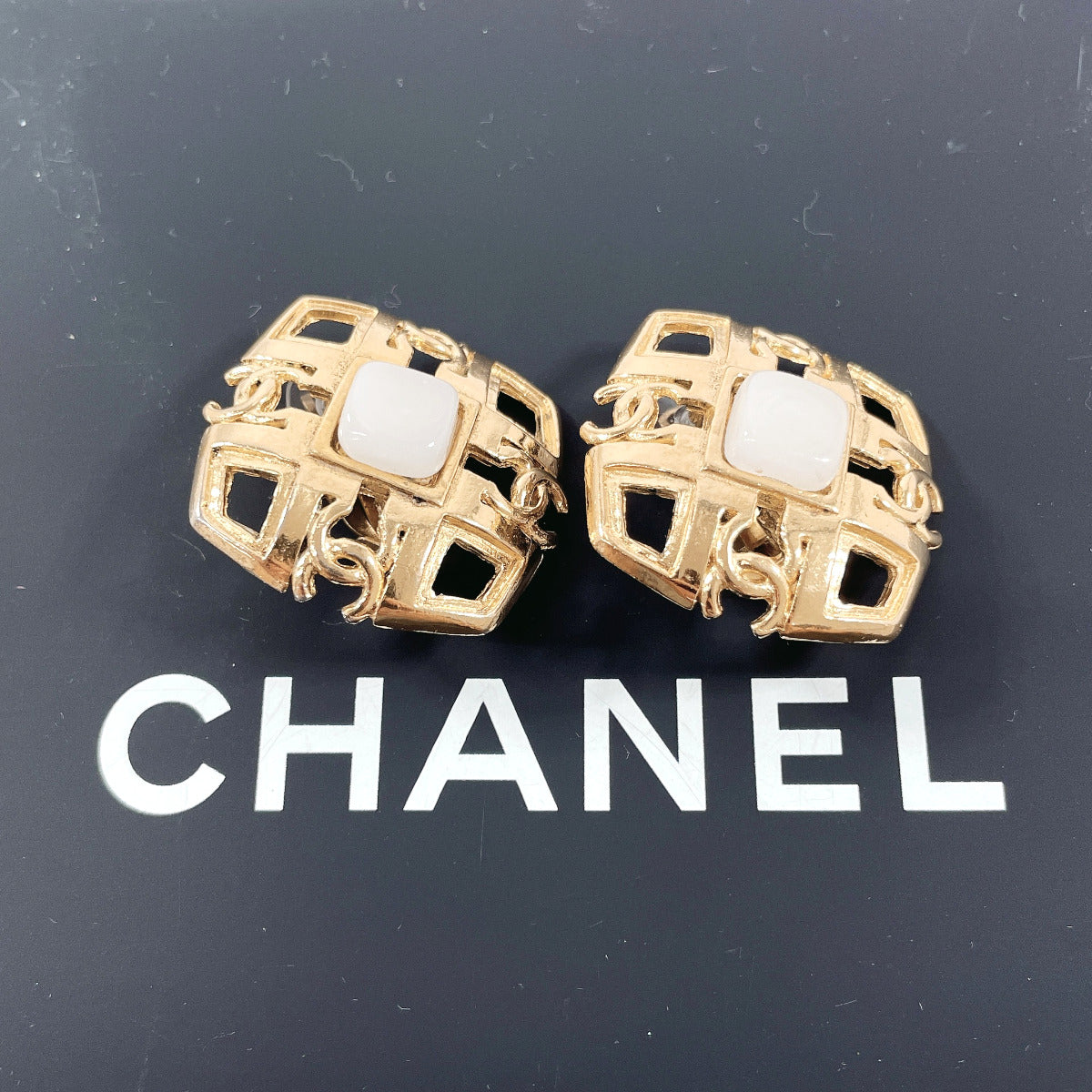 Chanel Coco Mark Metal Earrings