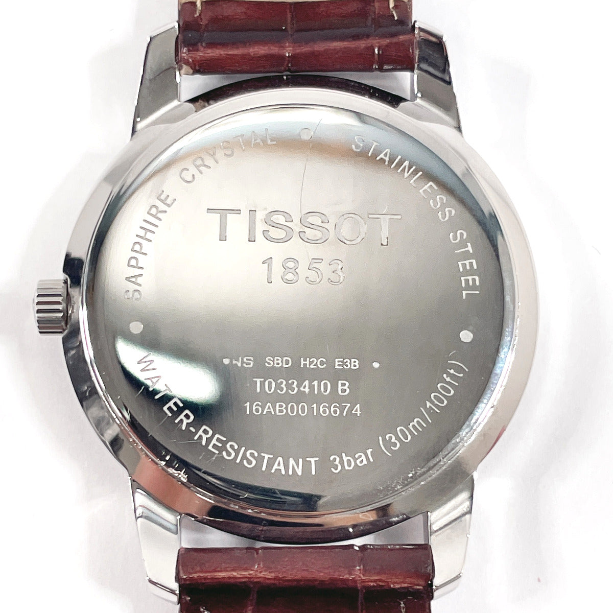 Tissot T033410B Stainless Steel Leather Quartz Watch