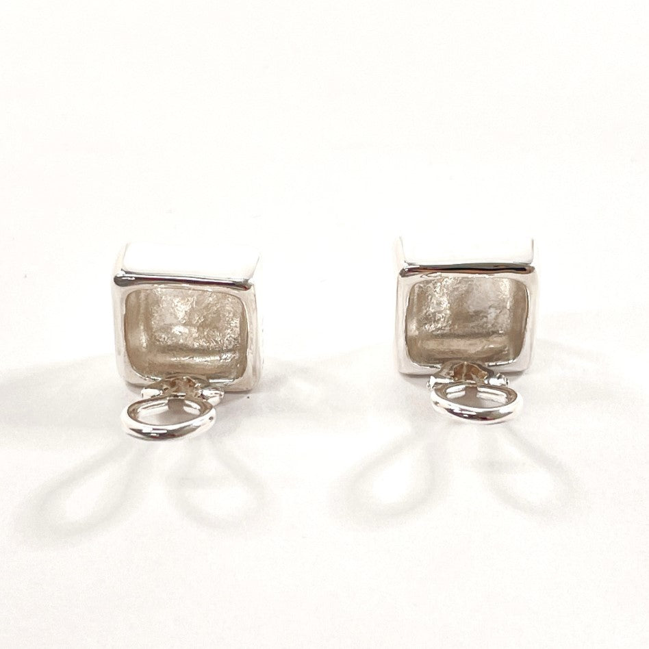 Chanel Silver Clover Square Earrings