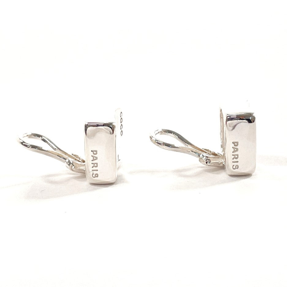 Chanel Silver Clover Square Earrings