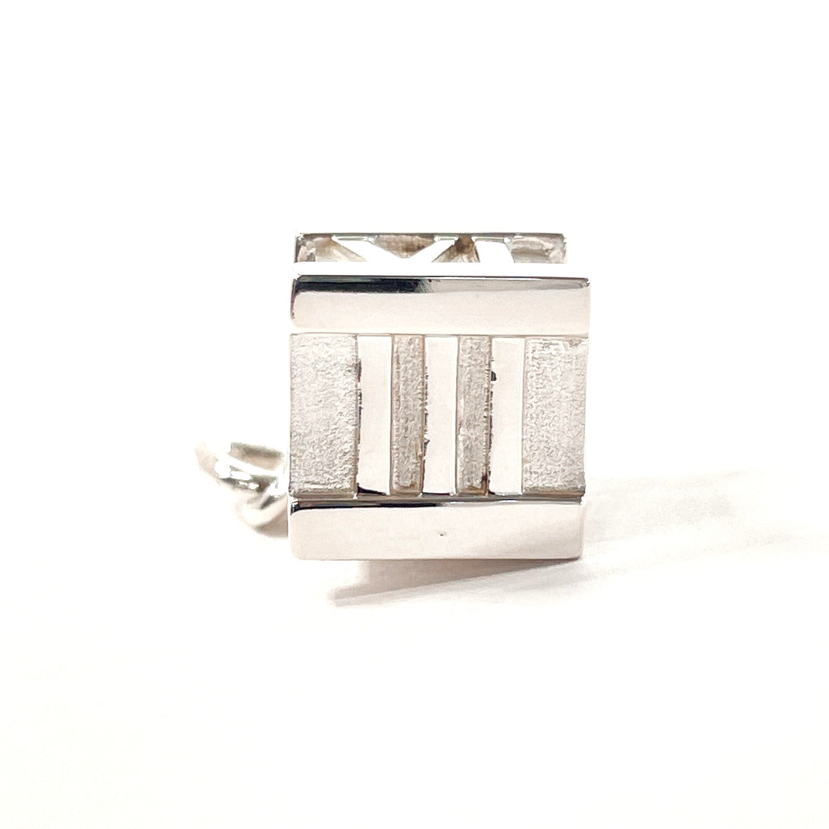 Tiffany & Co Atlas Cube Silver Pendant