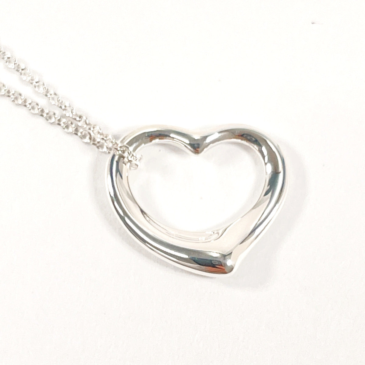 Tiffany & Co Open Heart Elsa Peretti Necklace Silver 925