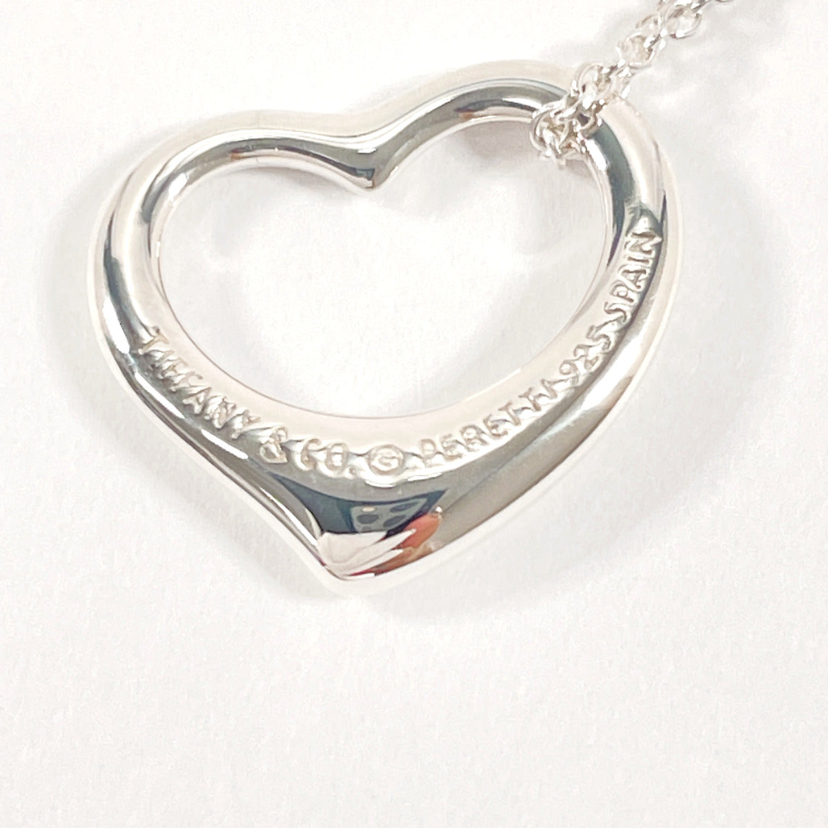 Tiffany & Co Open Heart Elsa Peretti Necklace Silver 925