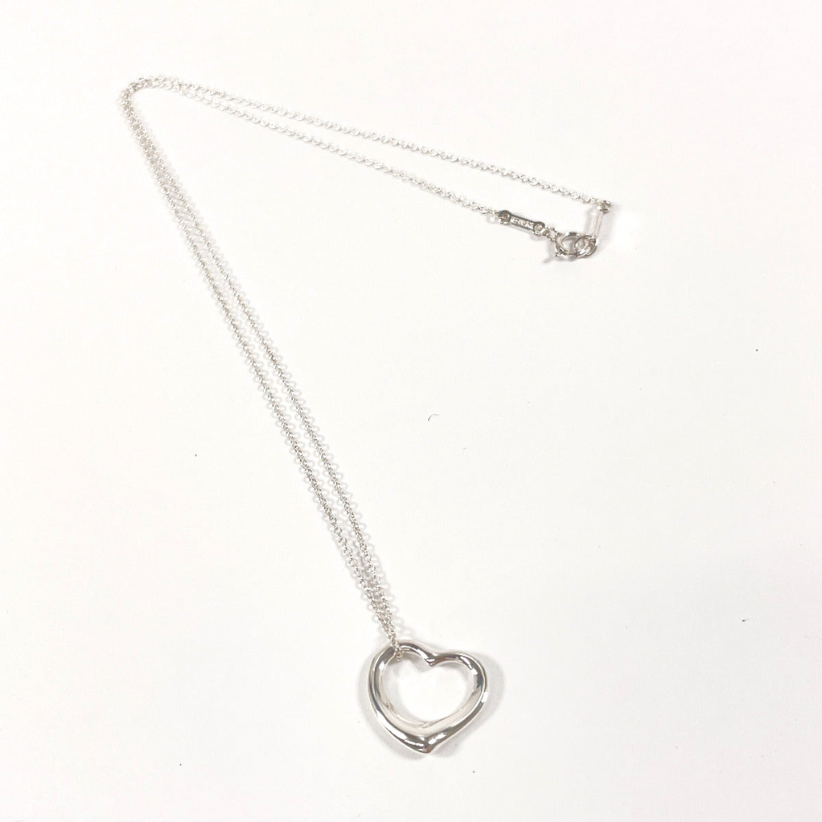 Tiffany & Co Open Heart Elsa Peretti Necklace Silver 925