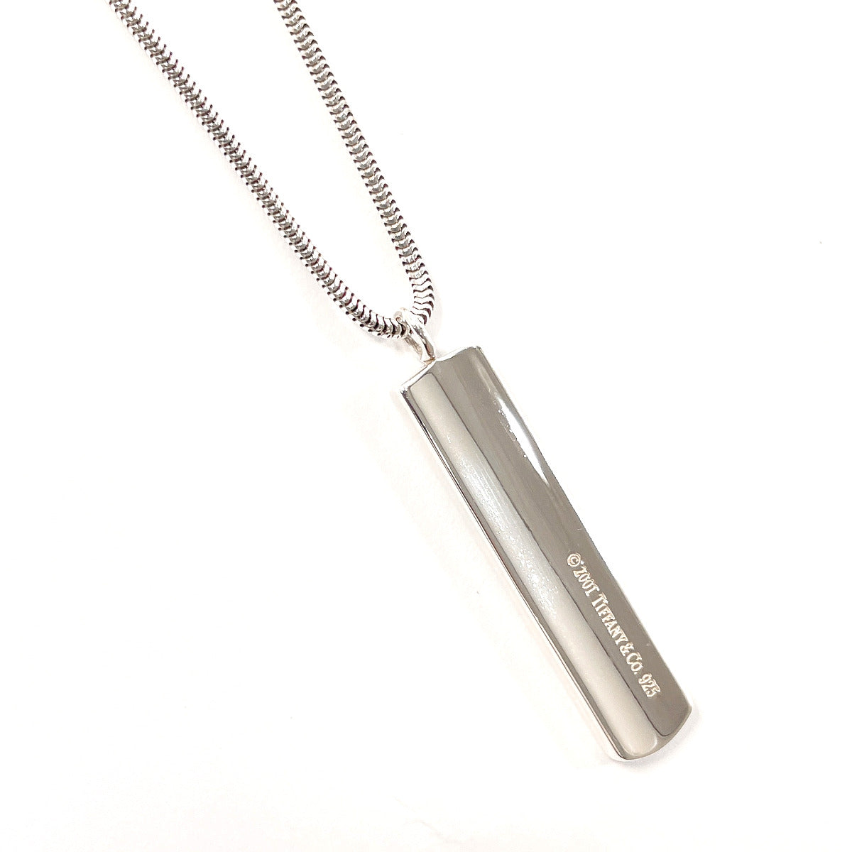 Tiffany & Co Silver 1837 Bar Pendant Necklace