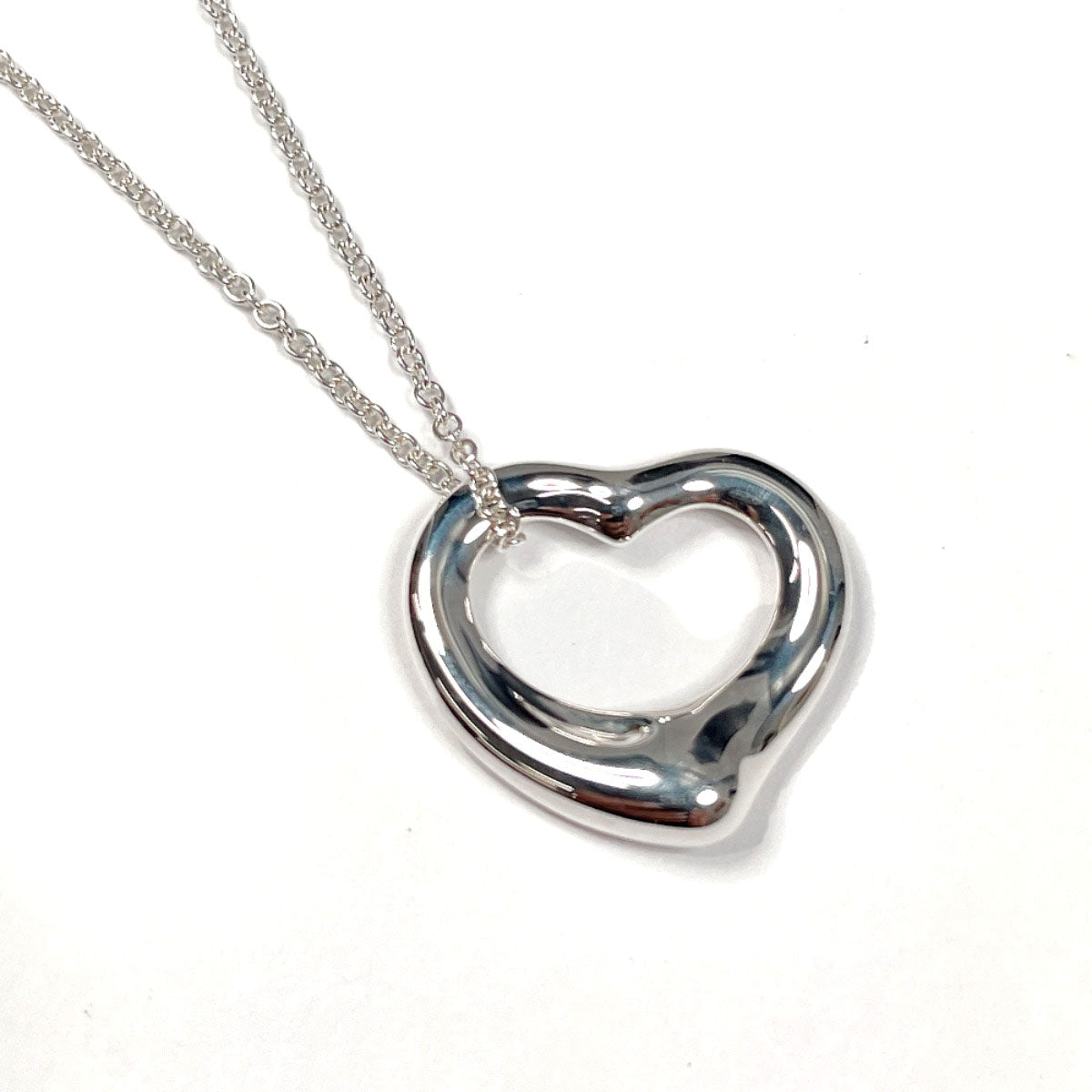 Tiffany & Co Open Heart Elsa Peretti Necklace Silver 925