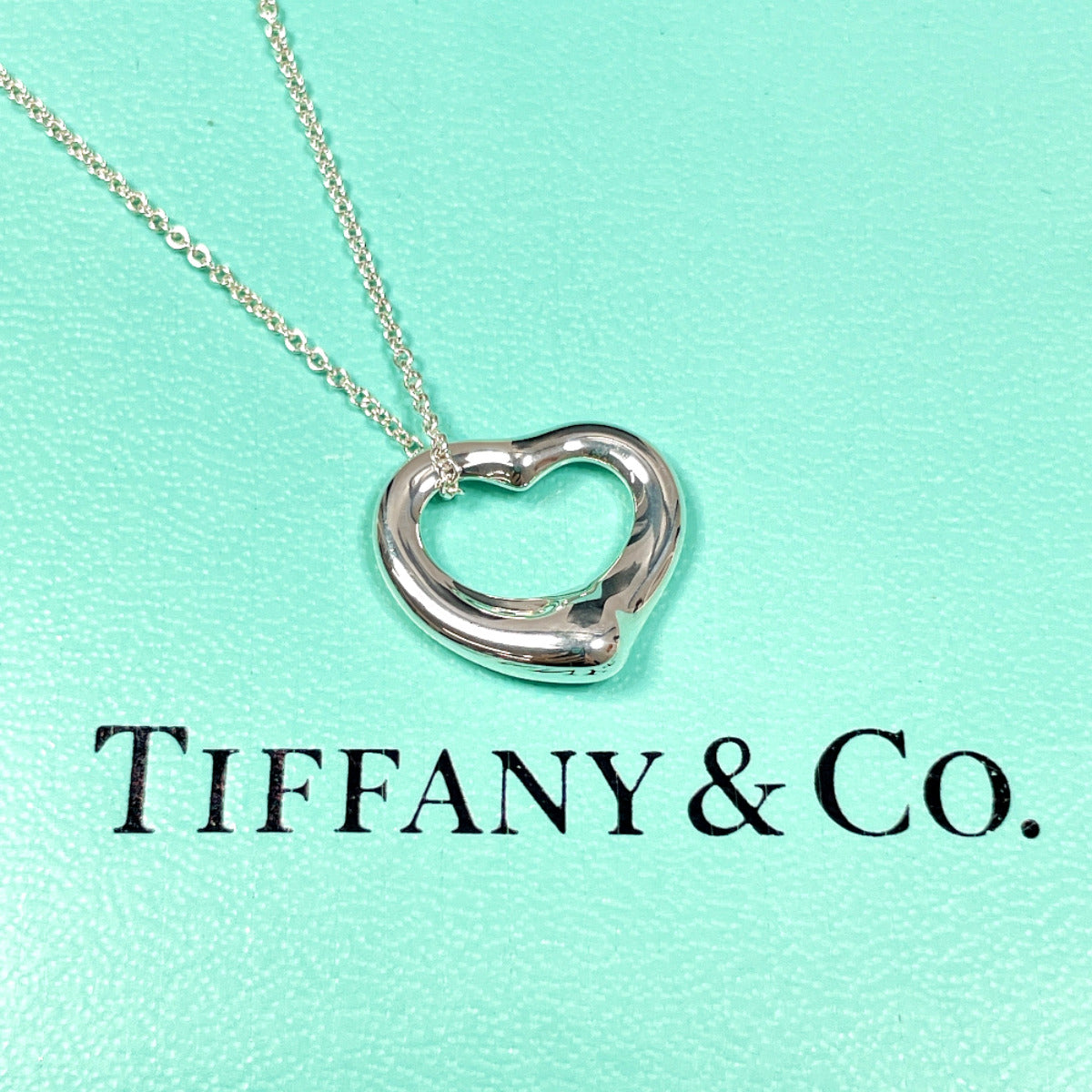 Tiffany & Co Open Heart Elsa Peretti Necklace Silver 925