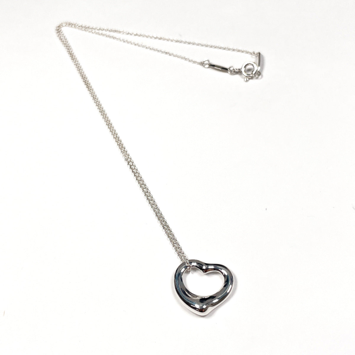 Tiffany & Co Open Heart Elsa Peretti Necklace Silver 925