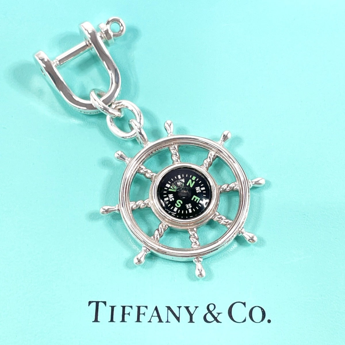 Tiffany & Co Silver 925 Compass Keychain