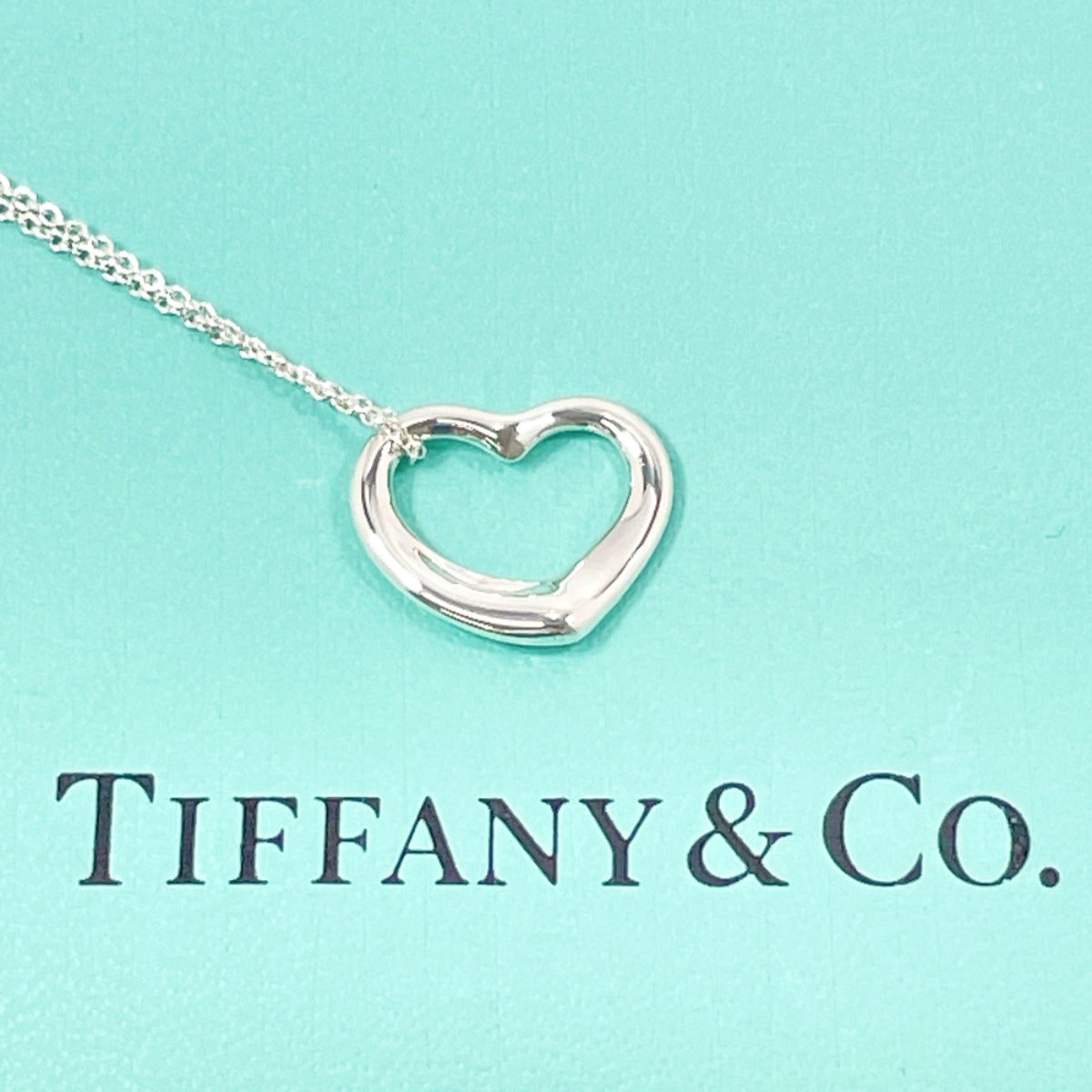 Tiffany & Co Open Heart Elsa Peretti Silver Necklace