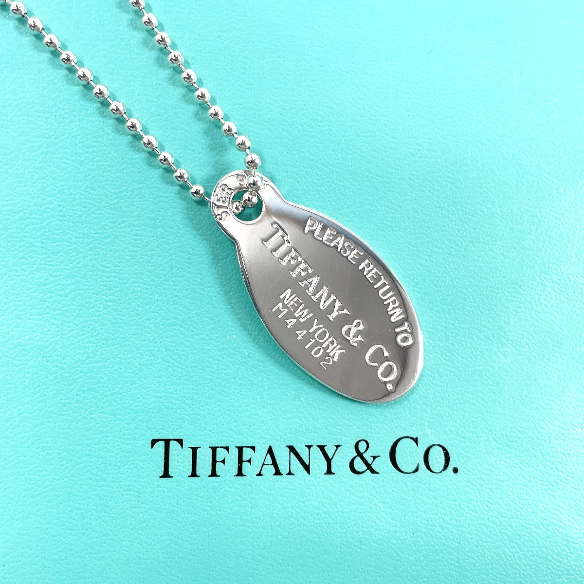 Tiffany & Co Silver 925 Oval Tag Necklace