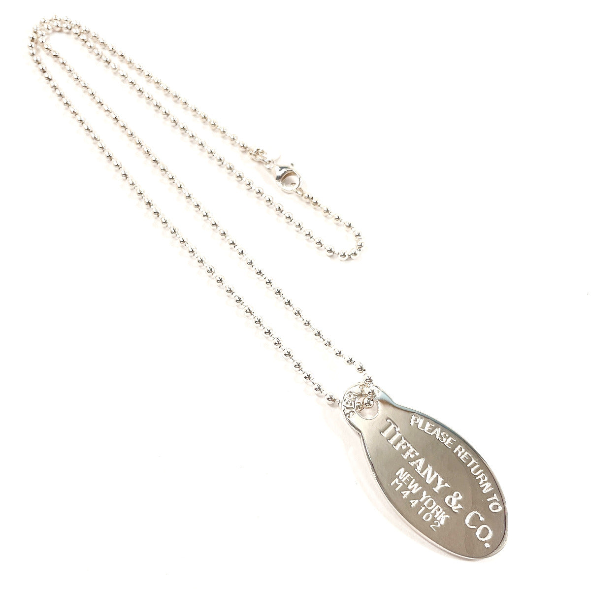 Tiffany & Co Silver 925 Oval Tag Necklace