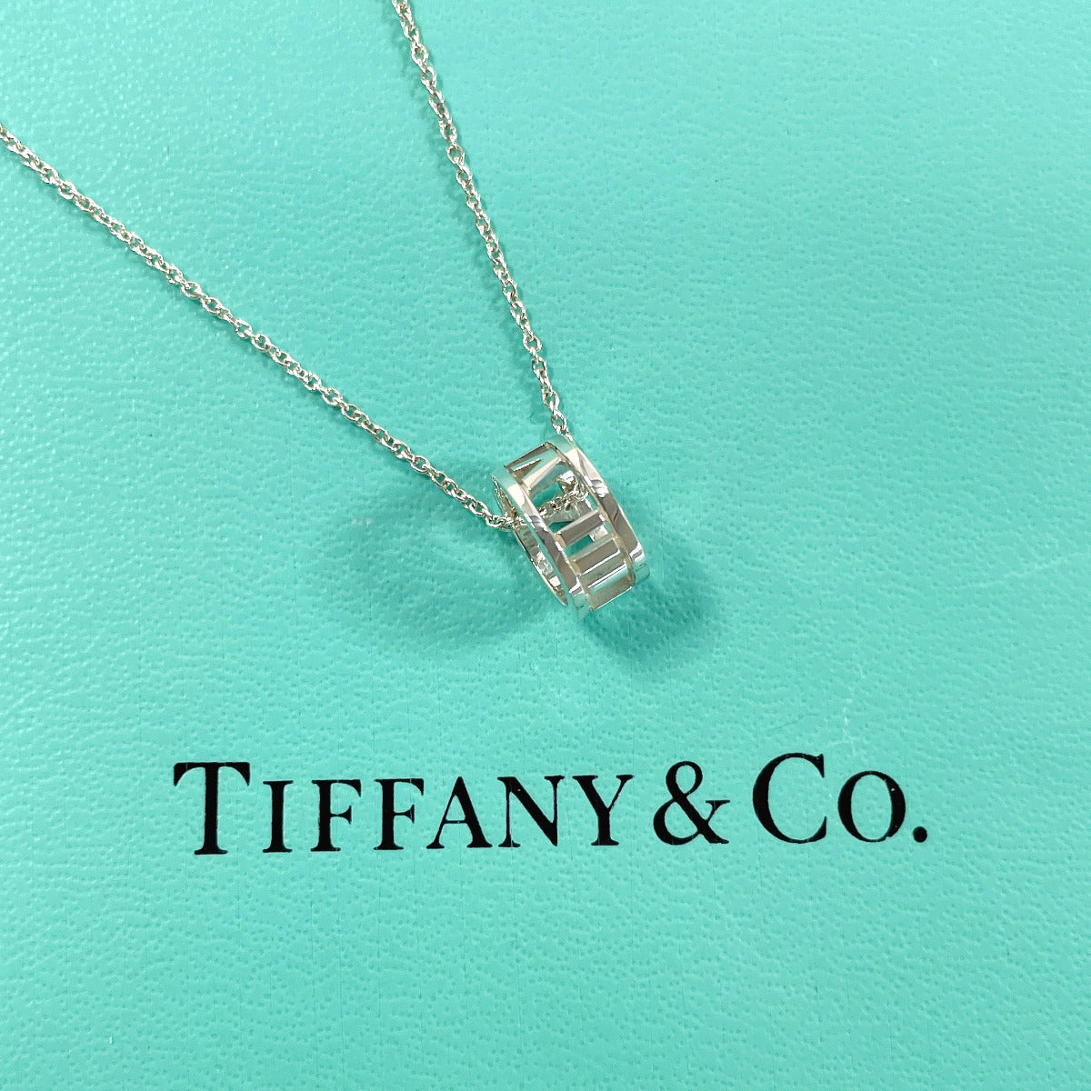 Tiffany & Co Atlas Open Pendant Necklace Silver