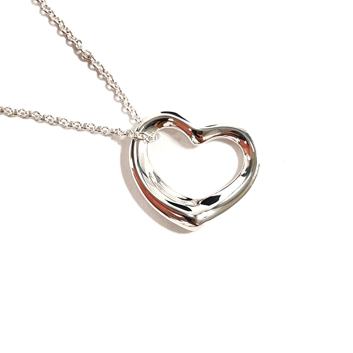 Tiffany & Co Open Heart Elsa Peretti Silver Necklace