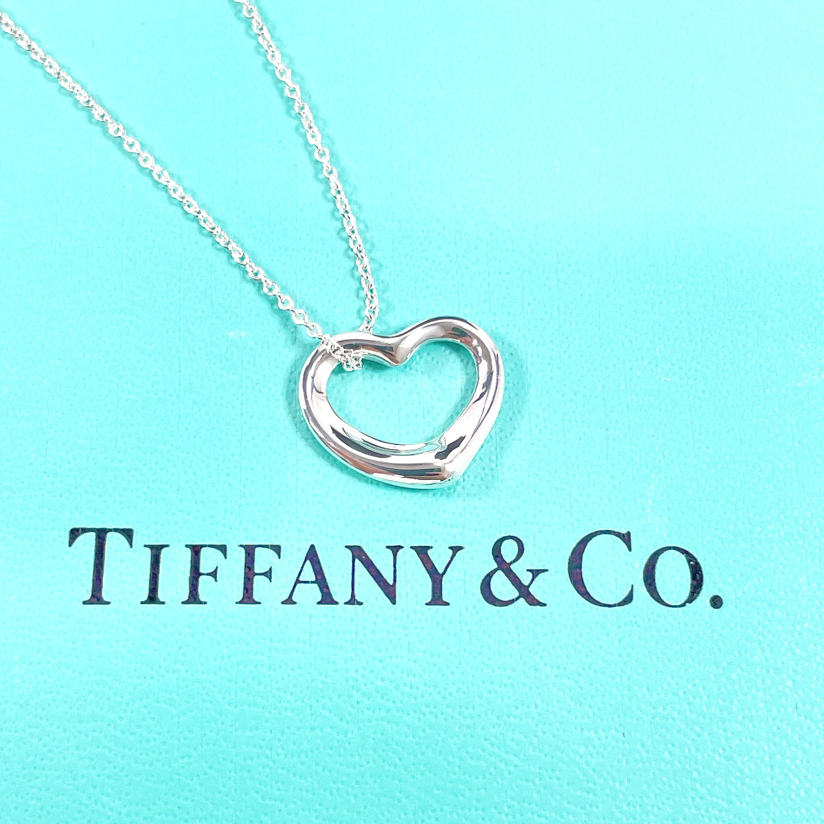 Tiffany & Co Open Heart Elsa Peretti Silver Necklace