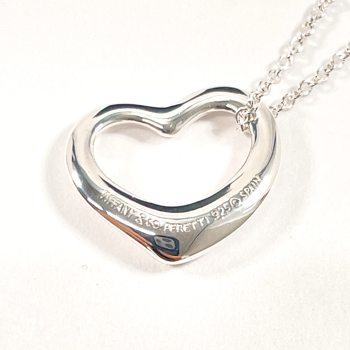 Tiffany & Co Open Heart Elsa Peretti Silver Necklace