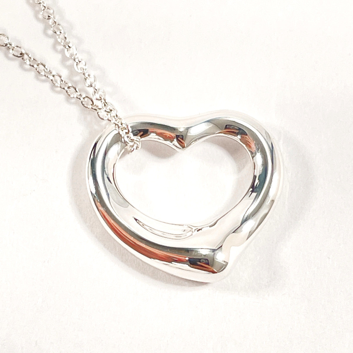 Tiffany & Co Open Heart Elsa Peretti Necklace Silver 925