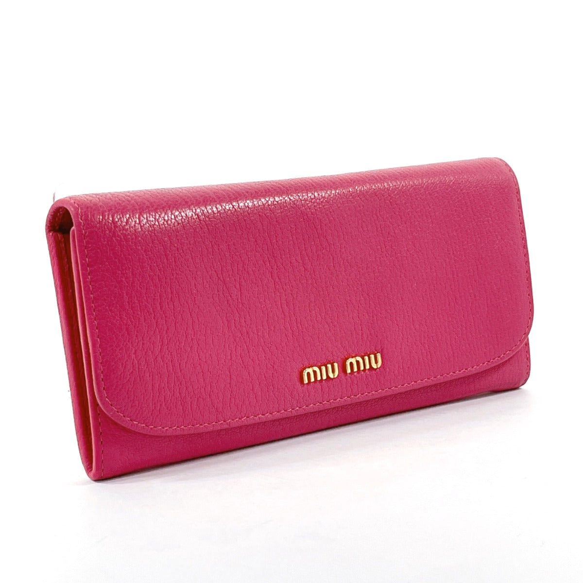 Miu Miu Leather Long Wallet Pink