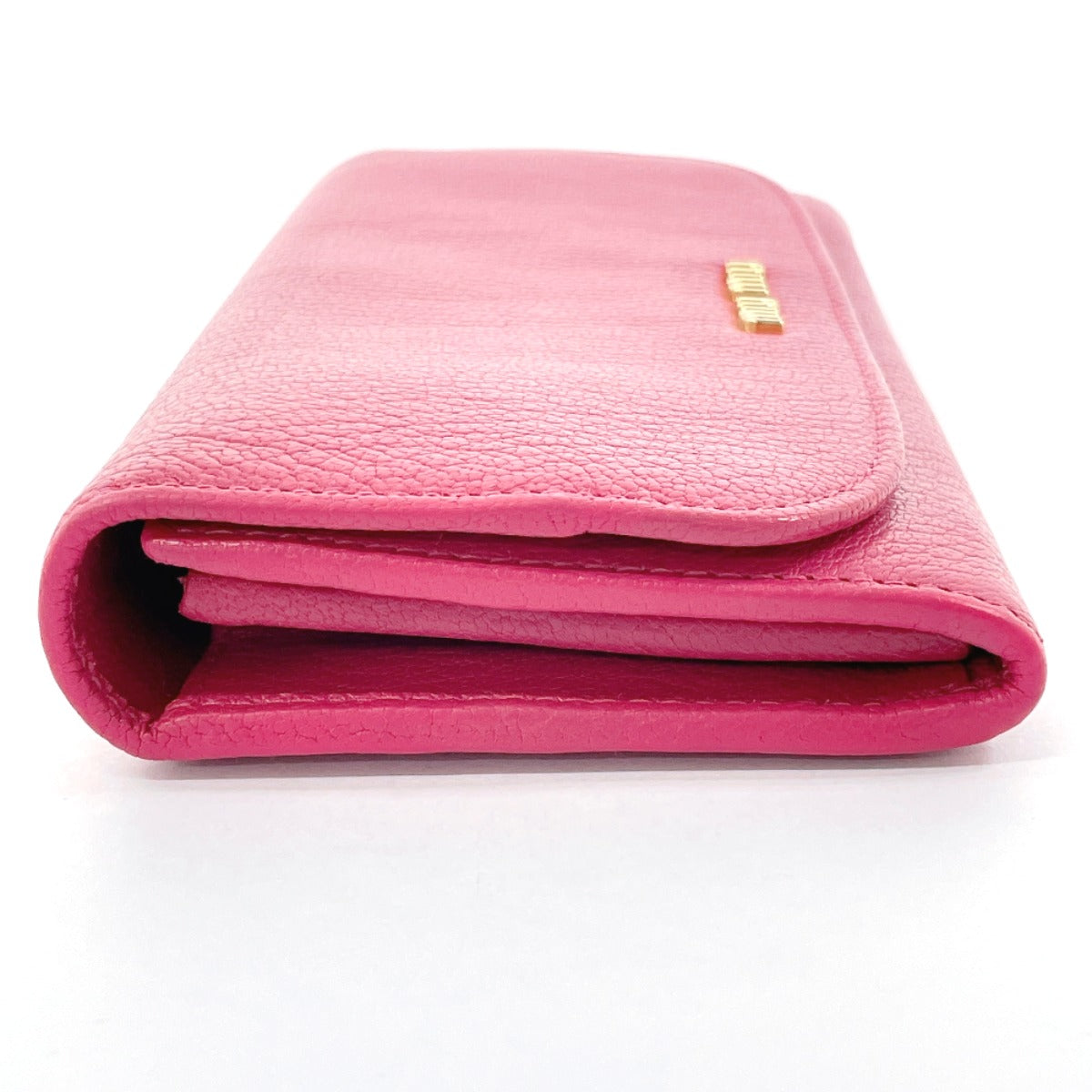 Miu Miu Leather Long Wallet Pink