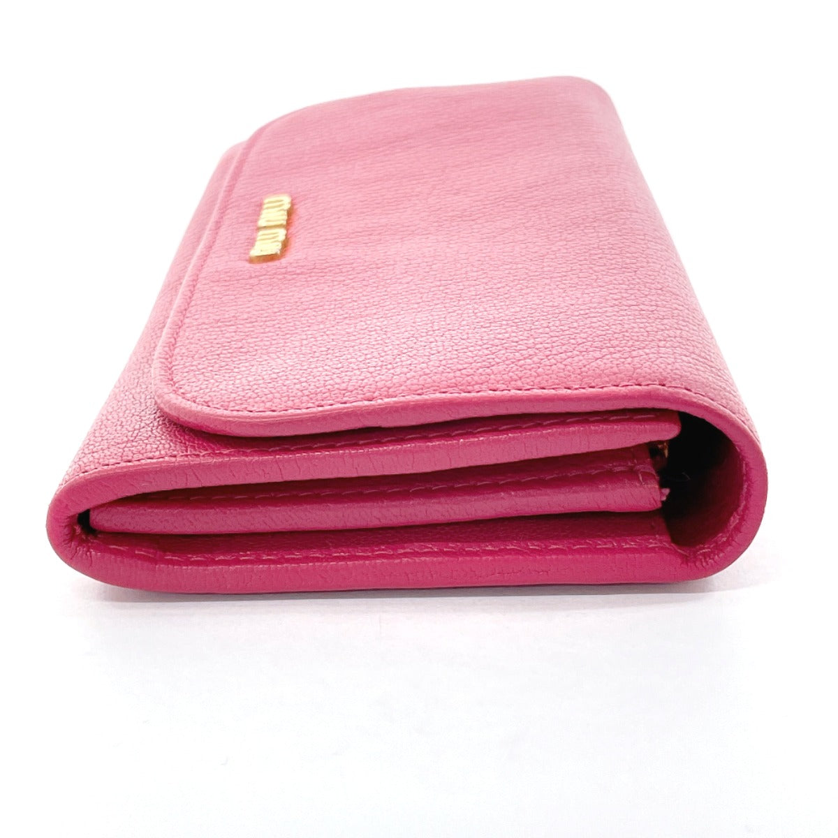 Miu Miu Leather Long Wallet Pink