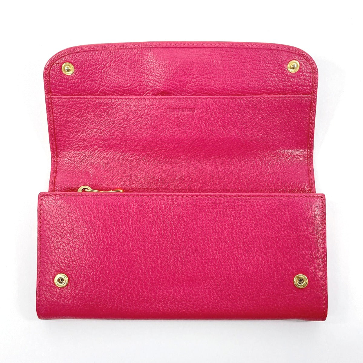 Miu Miu Leather Long Wallet Pink