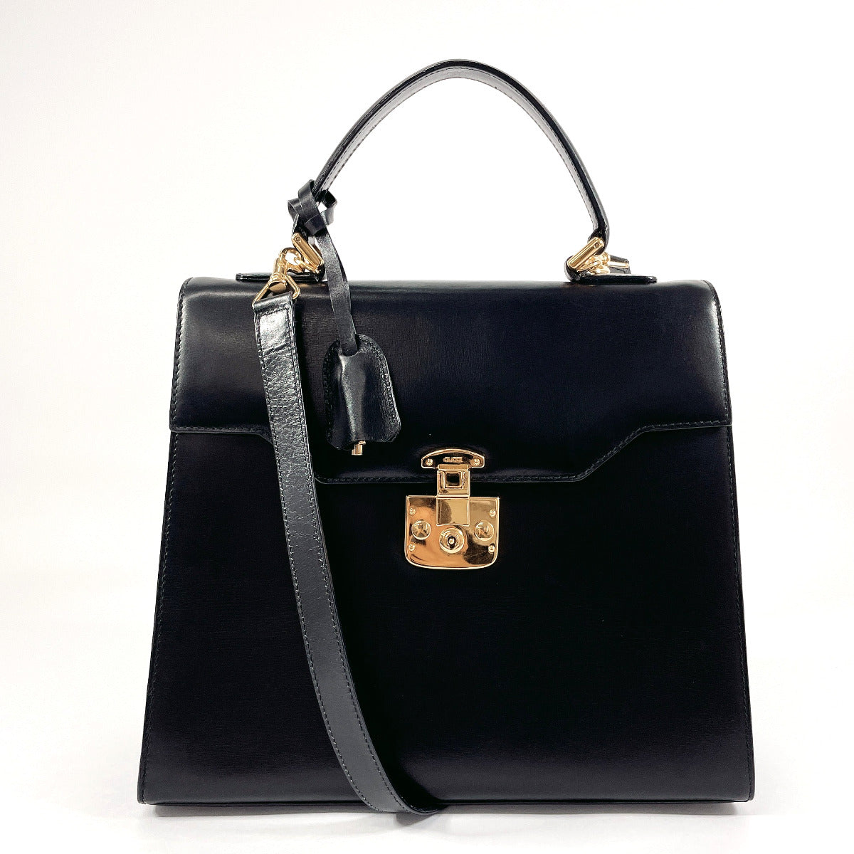 Gucci Leather Handbag Black 2WAY