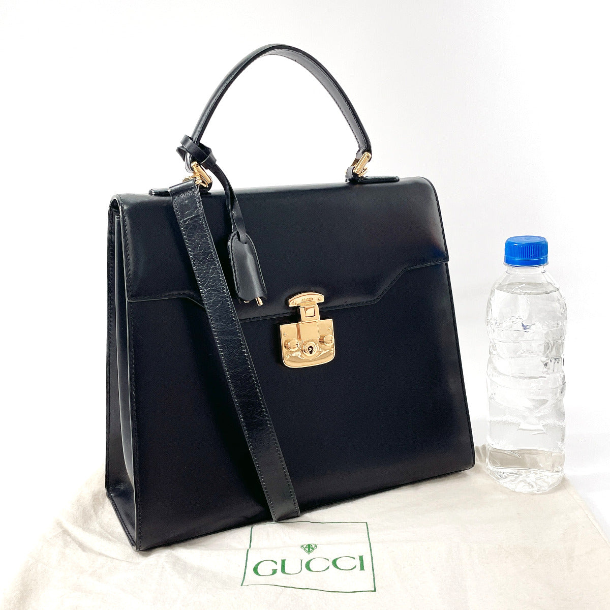 Gucci Leather Handbag Black 2WAY