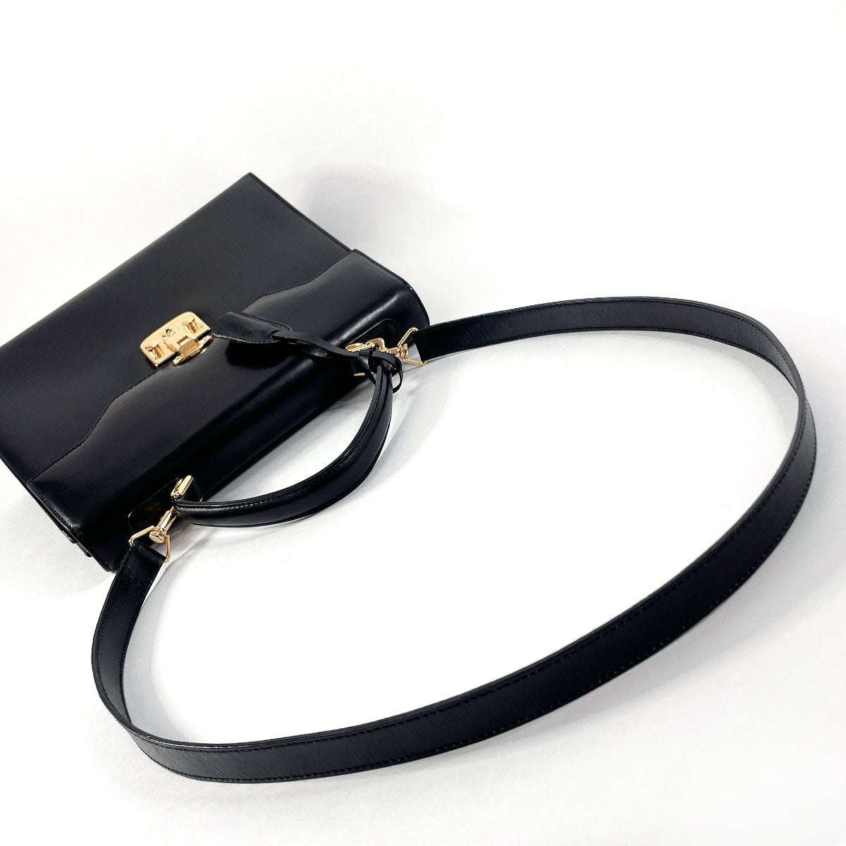 Gucci Leather Handbag Black 2WAY