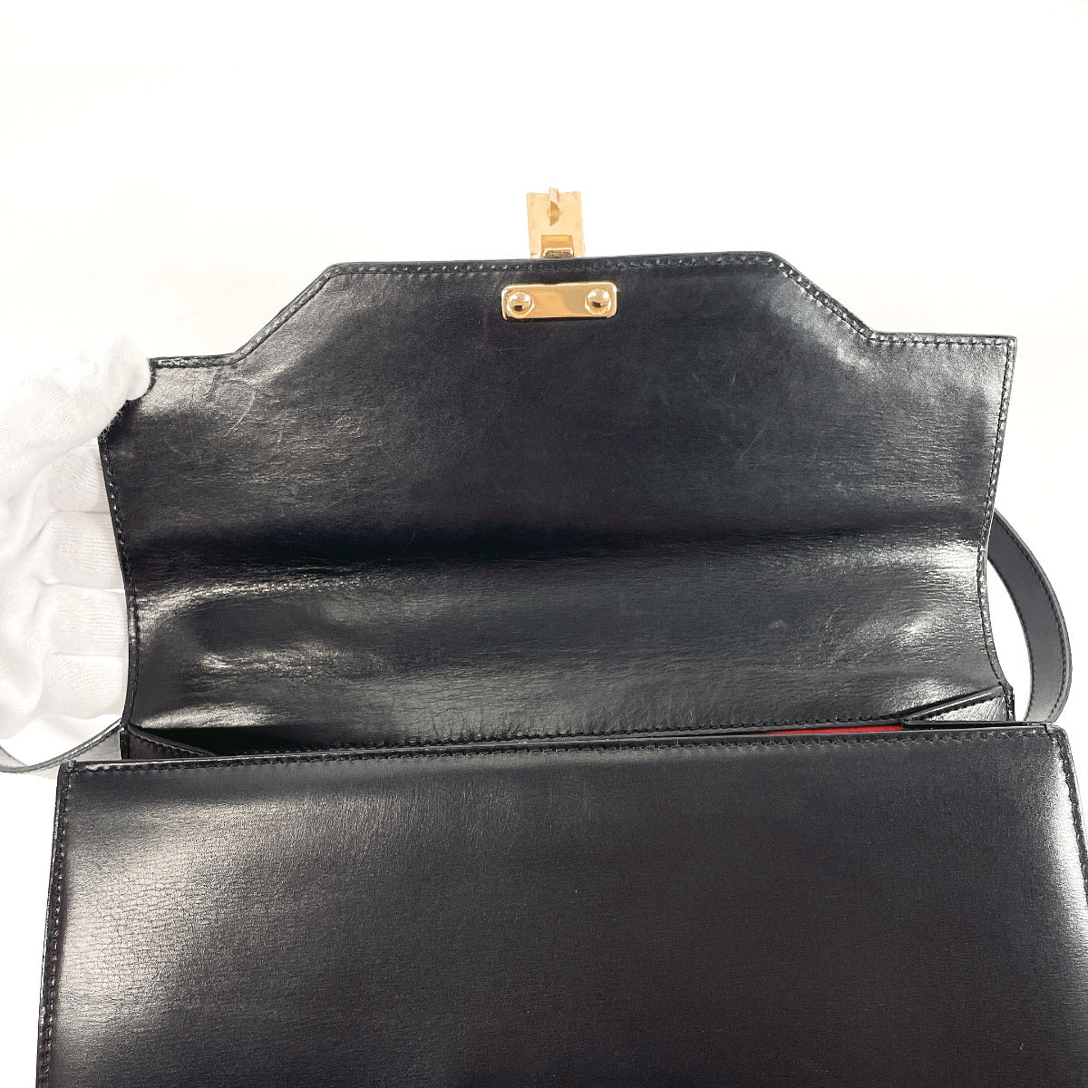 Gucci Leather Handbag Black 2WAY