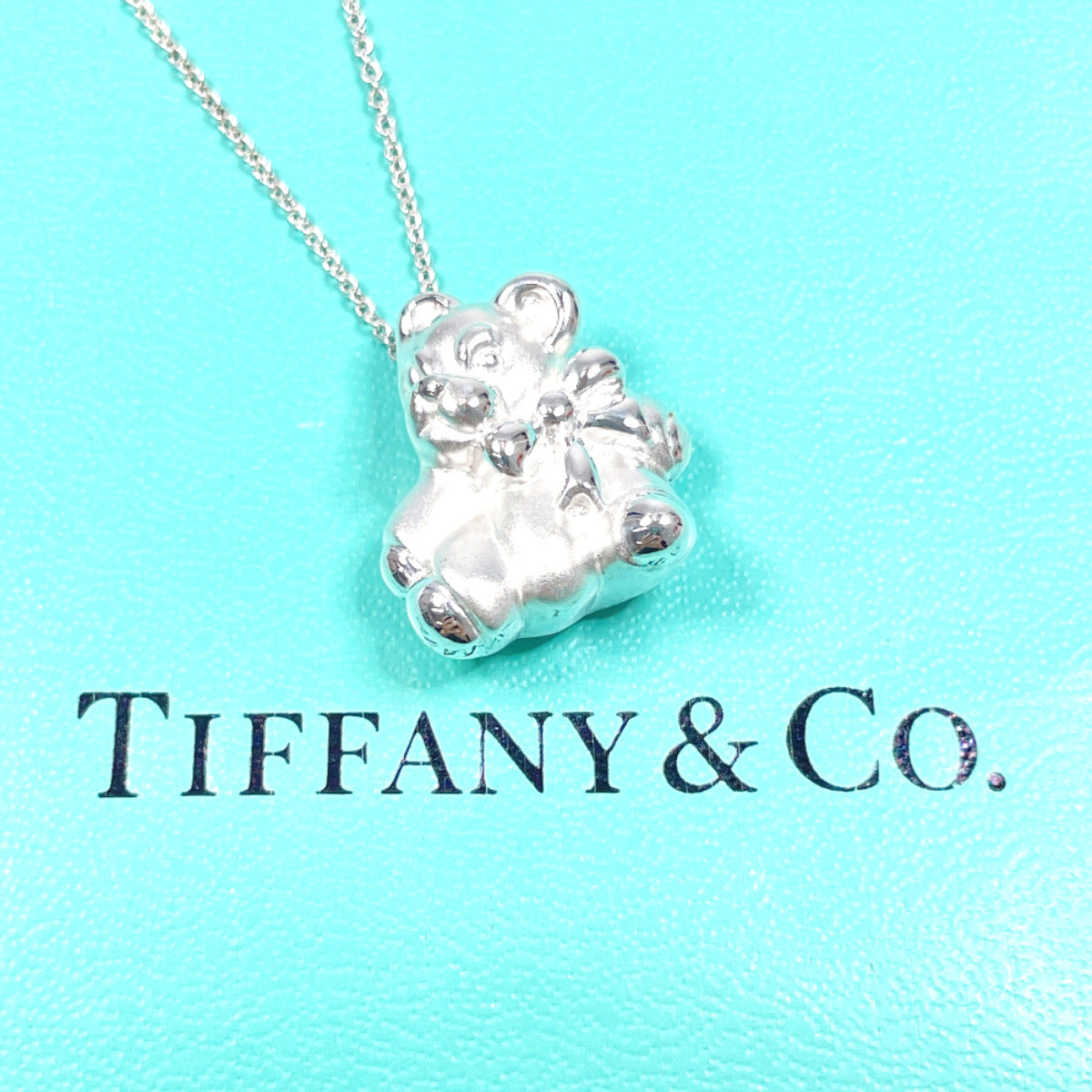 Tiffany & Co Silver 925 Teddy Bear Necklace