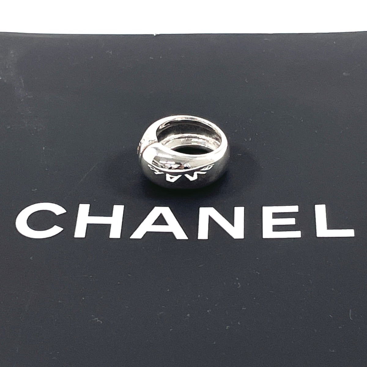 Chanel Silver 925 Logo Ring Size 8