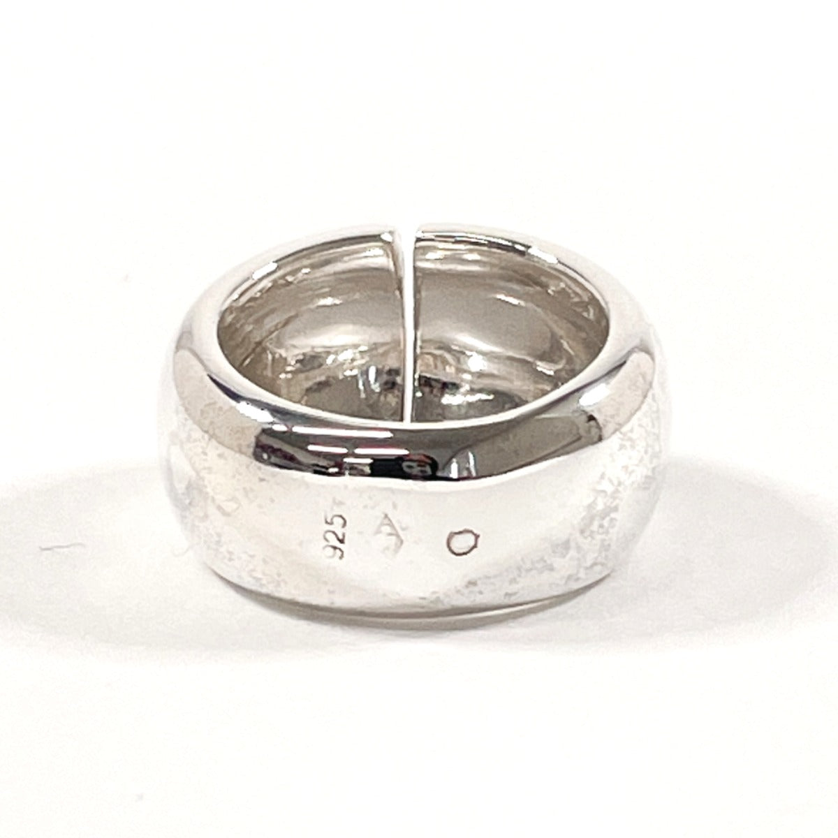 Chanel Silver 925 Logo Ring Size 8