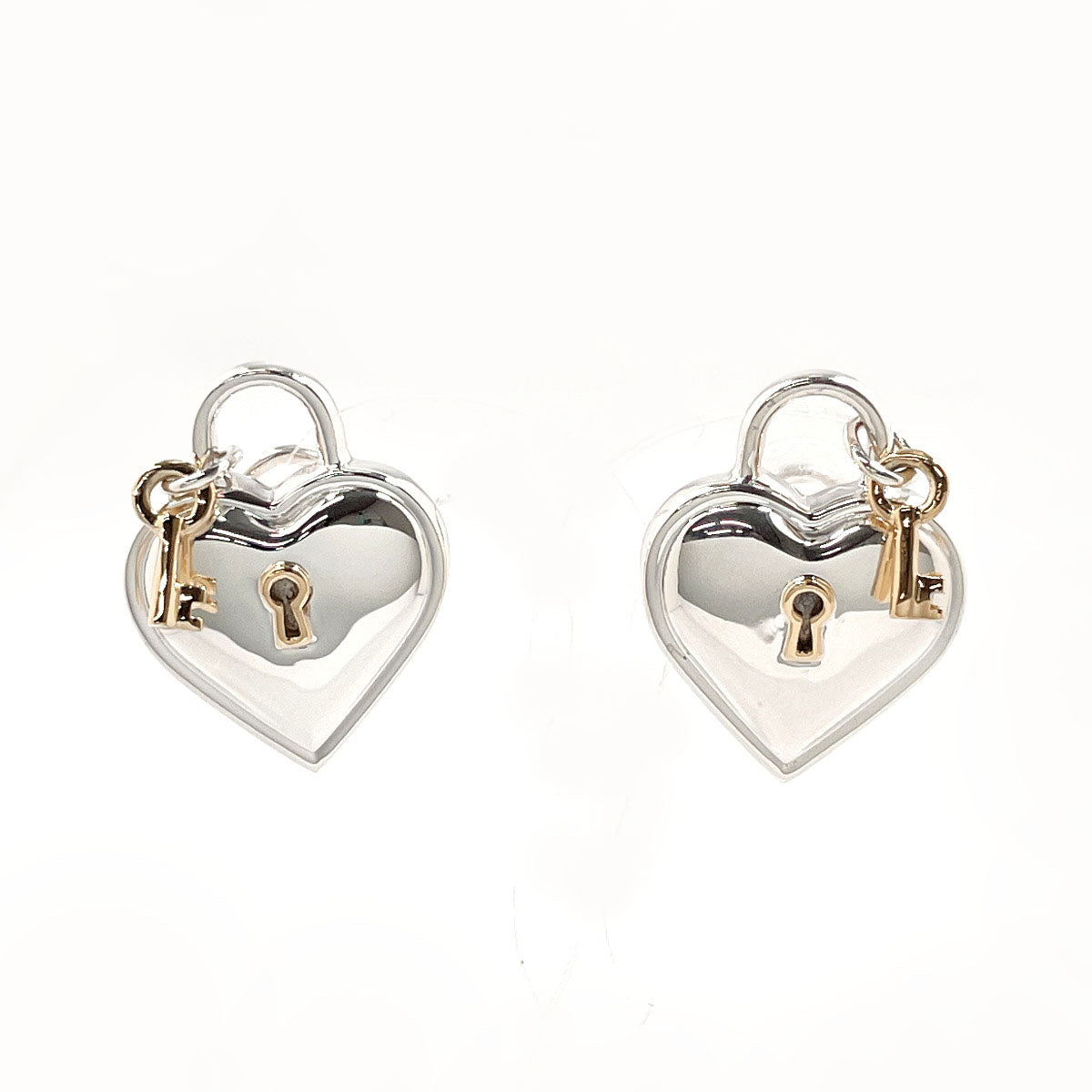 Tiffany & Co Heart Lock Earrings Silver 925/K18 Gold