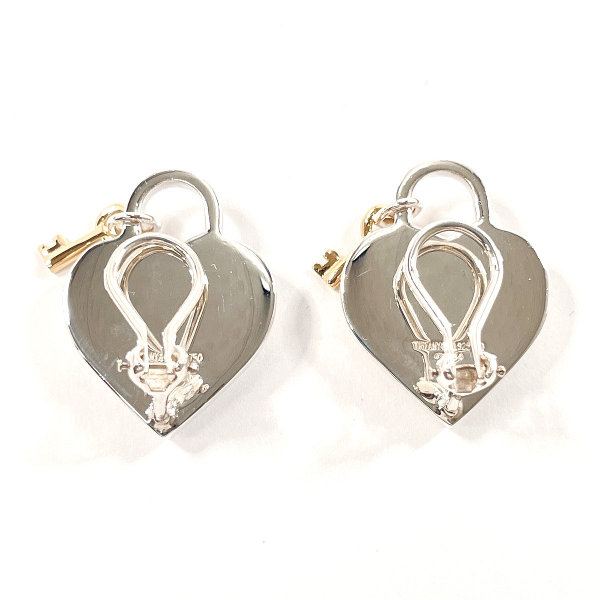 Tiffany & Co Heart Lock Earrings Silver 925/K18 Gold