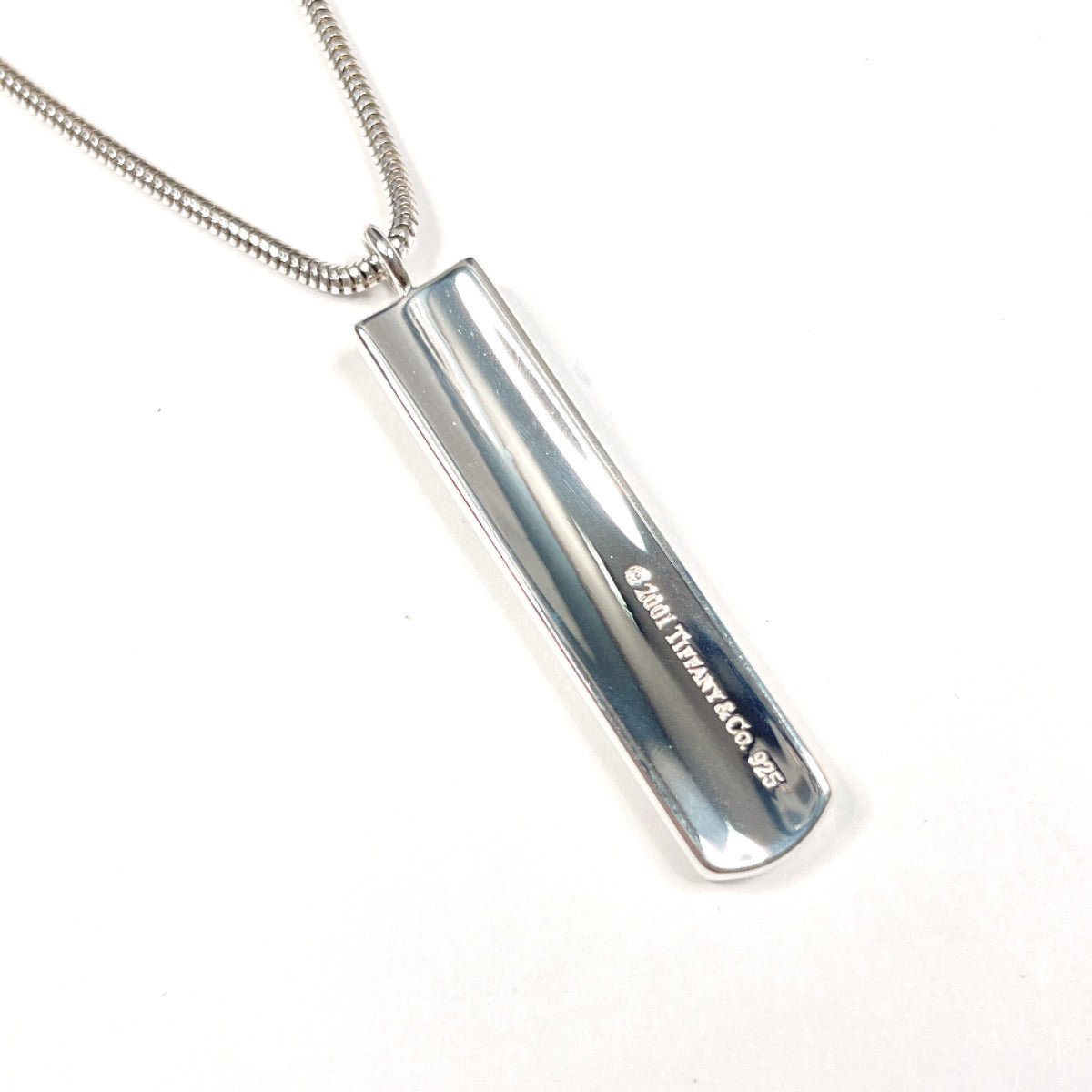 Tiffany & Co Silver 1837 Bar Pendant Necklace