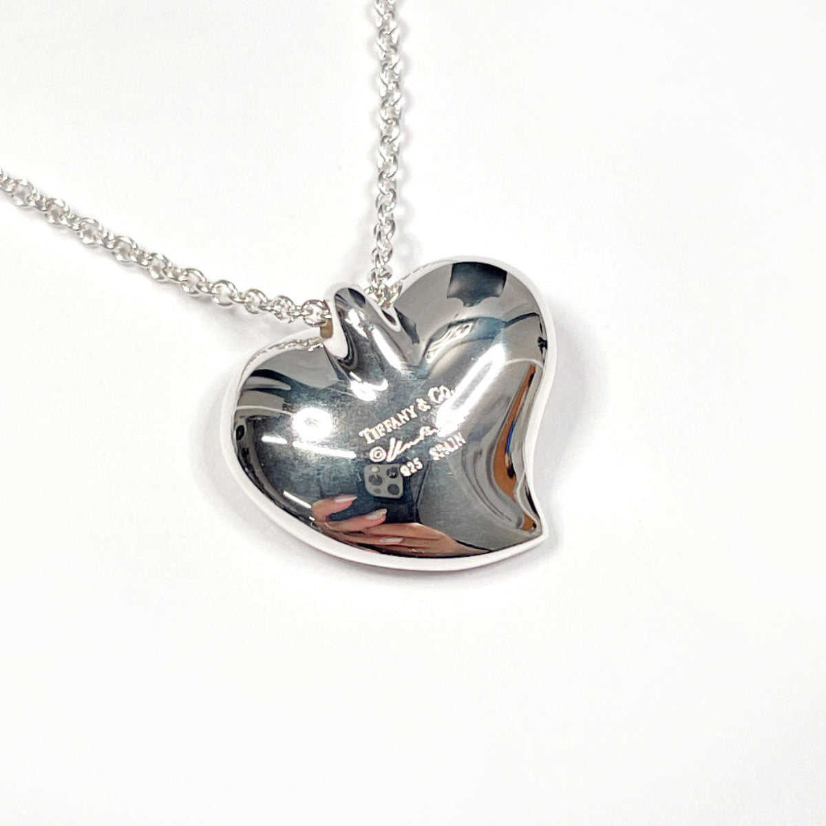 Tiffany & Co Silver 925 Curved Heart Necklace