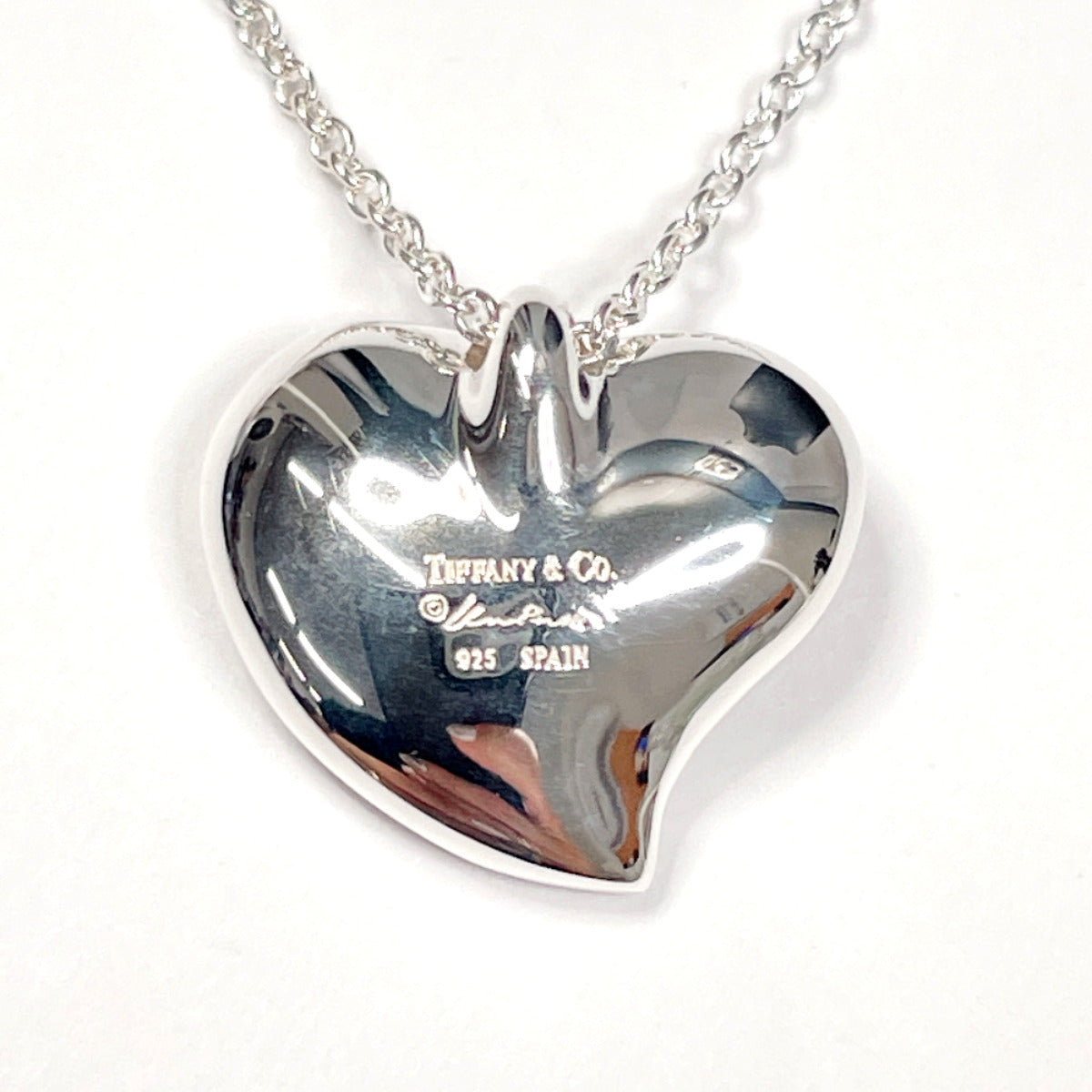 Tiffany & Co Silver 925 Curved Heart Necklace