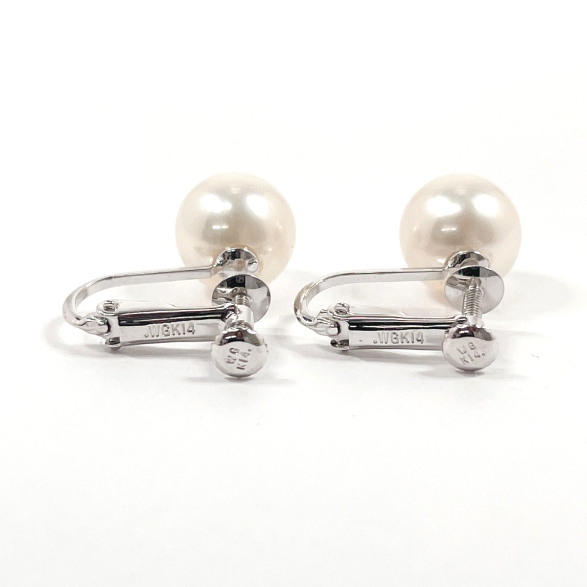 MIKIMOTO K14 White Gold Akoya Pearl Earrings