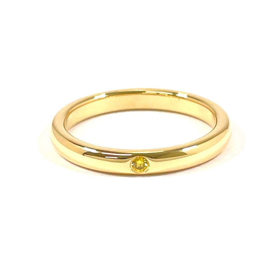 Tiffany & Co Elsa Peretti Stacking Band Ring K18 Gold Diamond