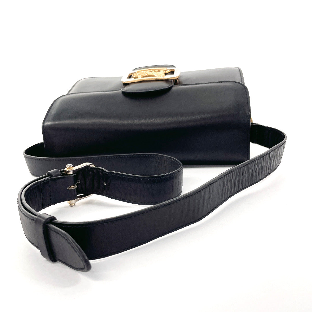 Celine Leather Carriage Buckle Shoulder Bag