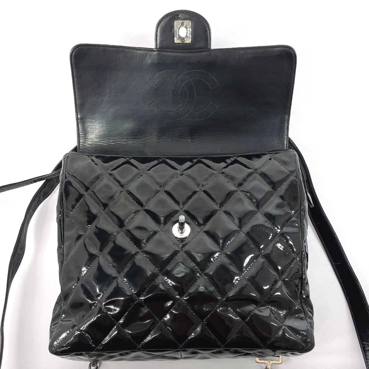 Chanel Patent Leather Matelasse Backpack