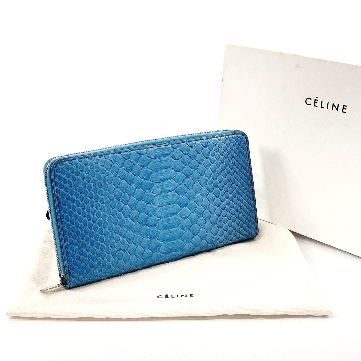 Celine Python Long Wallet Blue